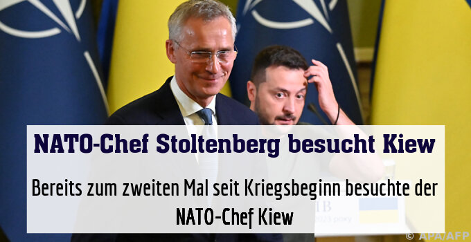 Bereits zum zweiten Mal seit Kriegsbeginn besuchte der NATO-Chef Kiew