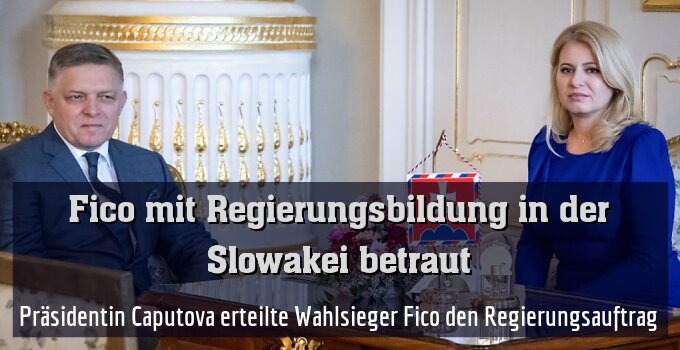 Präsidentin Caputova erteilte Wahlsieger Fico den Regierungsauftrag