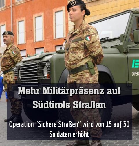 Operation "Sichere Straßen" wird von 15 auf 30 Soldaten erhöht