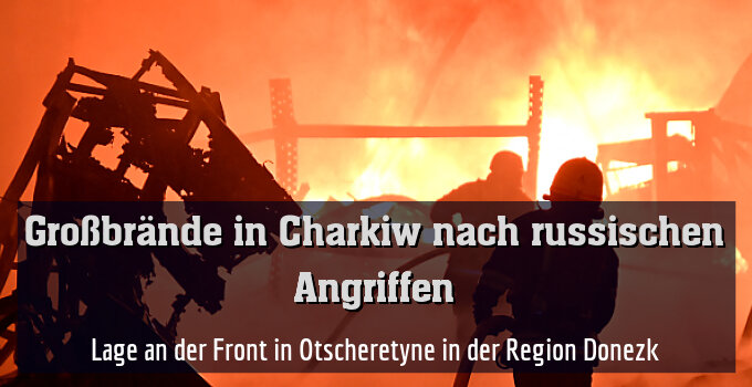 Brand nach Drohenangriff in Charkiw