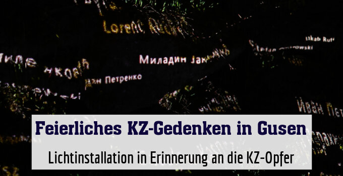 Lichtinstallation in Erinnerung an die KZ-Opfer