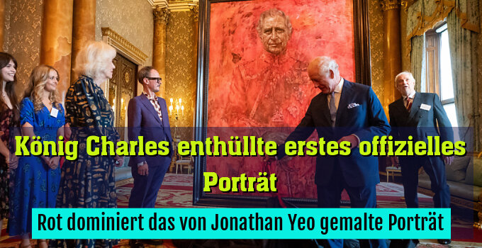 Rot dominiert das von Jonathan Yeo gemalte Porträt