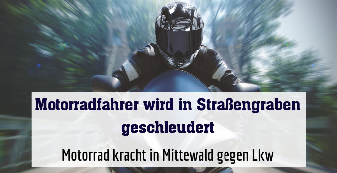 Motorrad kracht in Mittewald gegen Lkw