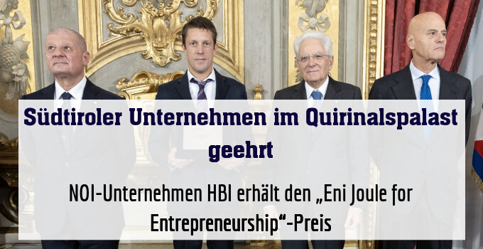 NOI-Unternehmen HBI erhält den „Eni Joule for Entrepreneurship“-Preis