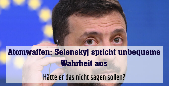 Hätte er das nicht sagen sollen?