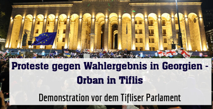 Demonstration vor dem Tifliser Parlament