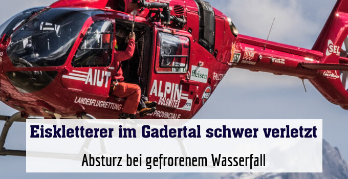 Absturz bei gefrorenem Wasserfall