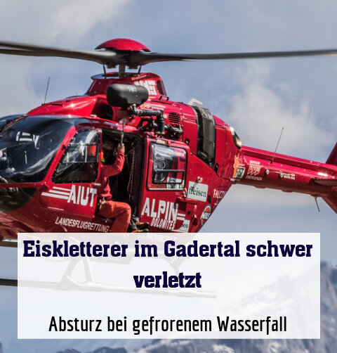 Absturz bei gefrorenem Wasserfall