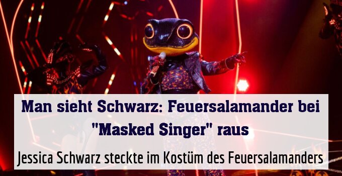 Jessica Schwarz steckte im Kostüm des Feuersalamanders