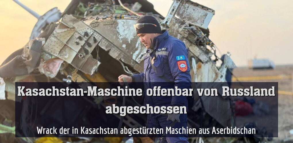 Wrack der in Kasachstan abgestürzten Maschien aus Aserbidschan