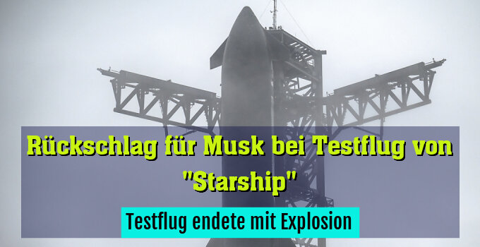 Testflug endete mit Explosion