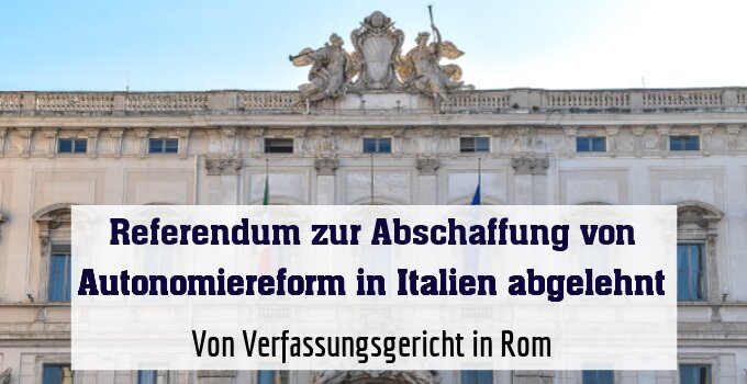 Von Verfassungsgericht in Rom