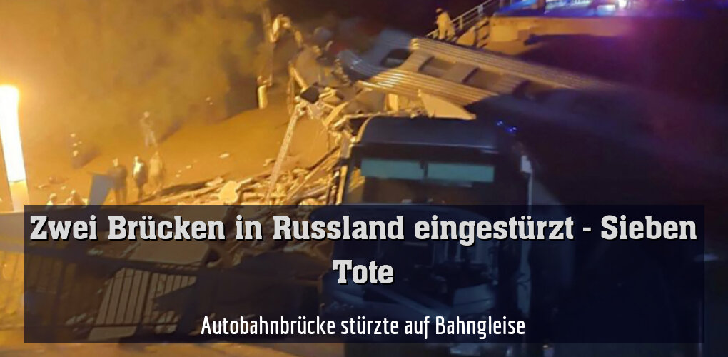 Autobahnbrücke stürzte auf Bahngleise
