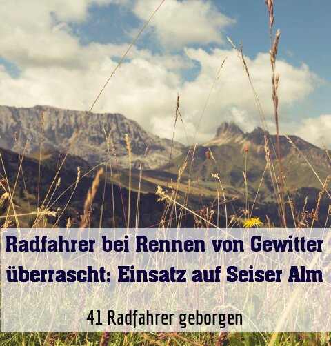 41 Radfahrer geborgen