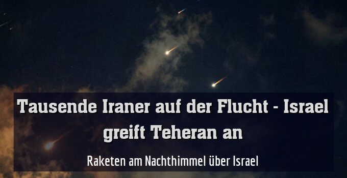 Raketen am Nachthimmel über Israel