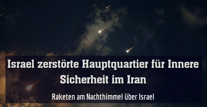 Raketen am Nachthimmel über Israel