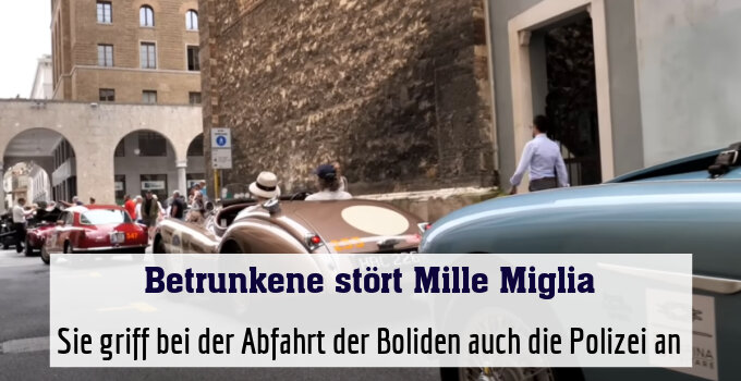 Sie griff bei der Abfahrt der Boliden auch die Polizei an