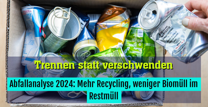 Abfallanalyse 2024: Mehr Recycling, weniger Biomüll im Restmüll