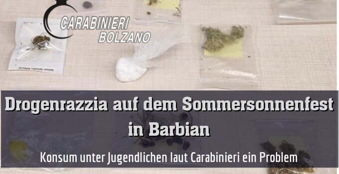 Konsum unter Jugendlichen laut Carabinieri ein Problem