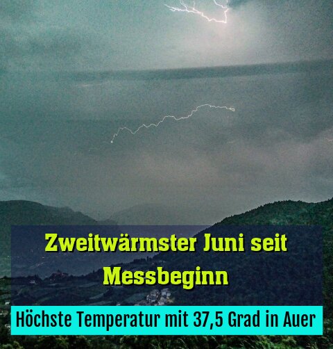 Höchste Temperatur mit 37,5 Grad in Auer