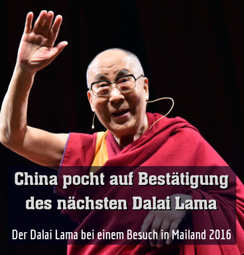 Der Dalai Lama bei einem Besuch in Mailand 2016