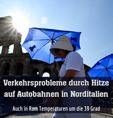 Auch in Rom Temperaturen um die 39 Grad