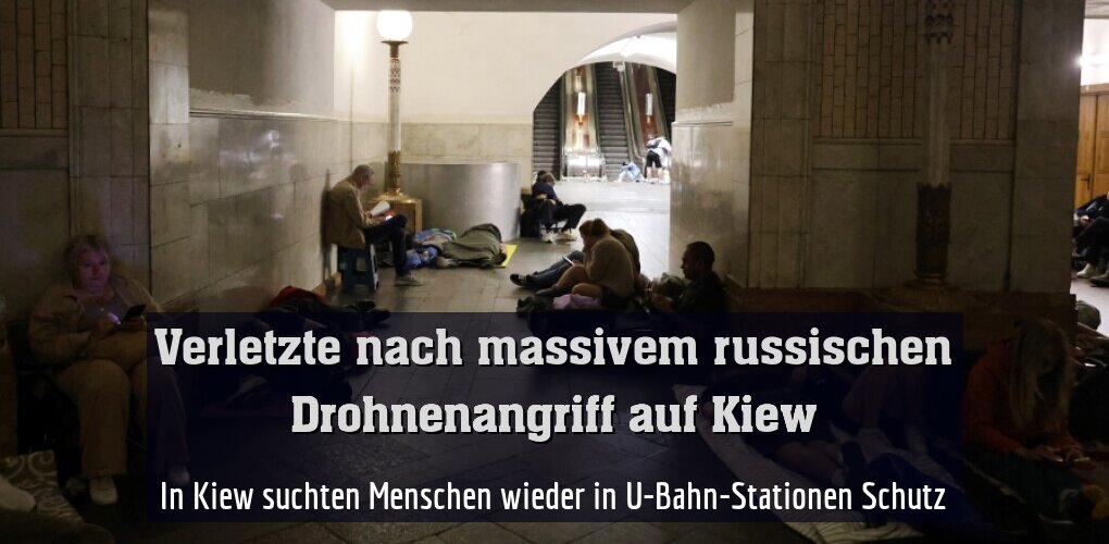 In Kiew suchten Menschen wieder in U-Bahn-Stationen Schutz