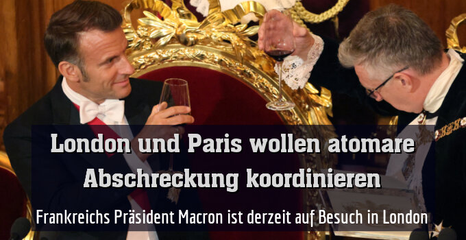 Frankreichs Präsident Macron ist derzeit auf Besuch in London