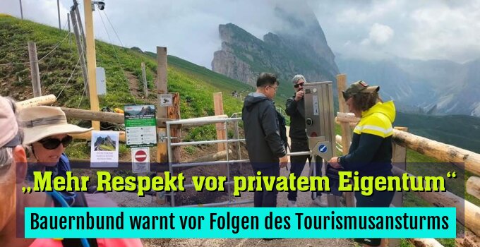 Bauernbund warnt vor Folgen des Tourismusansturms