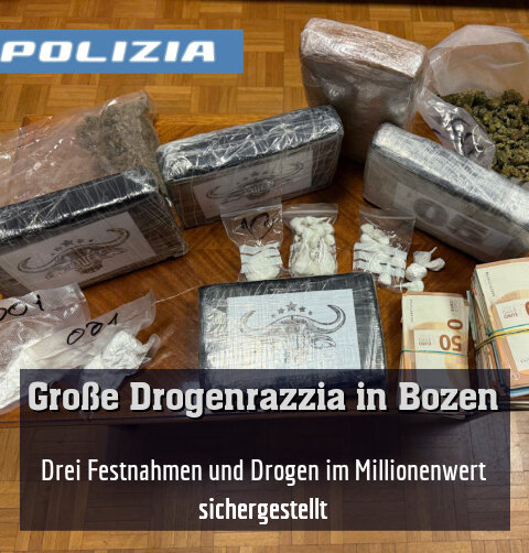 Drei Festnahmen und Drogen im Millionenwert sichergestellt