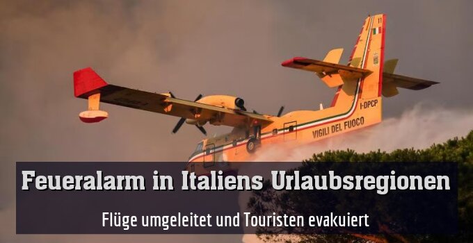 Flüge umgeleitet und Touristen evakuiert