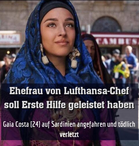 Gaia Costa [24] auf Sardinien angefahren und tödlich verletzt