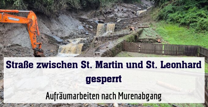 Aufräumarbeiten nach Murenabgang