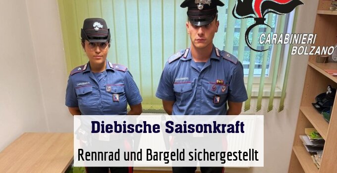 Rennrad und Bargeld sichergestellt