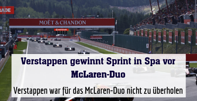 Verstappen war für das McLaren-Duo nicht zu überholen
