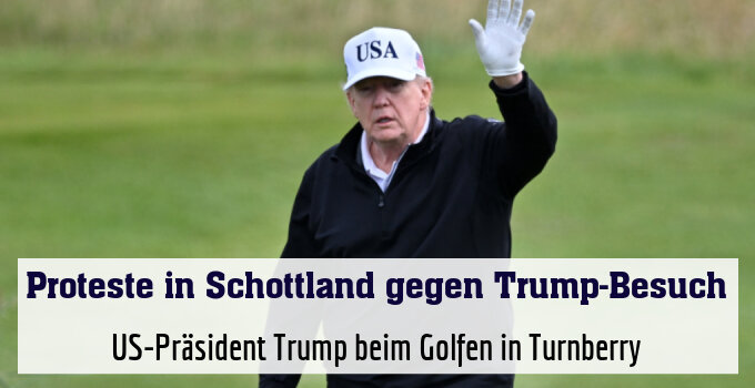 US-Präsident Trump beim Golfen in Turnberry