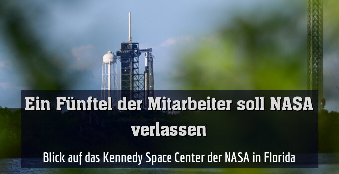 Blick auf das Kennedy Space Center der NASA in Florida