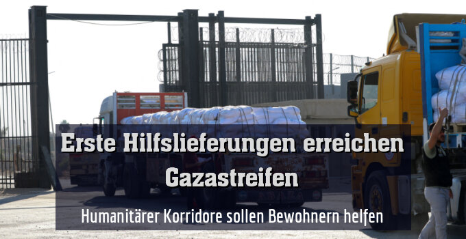 Hilfskonvois auf dem Weg in den Gazastreifen