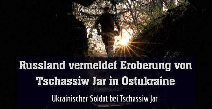 Ukrainischer Soldat bei Tschassiw Jar