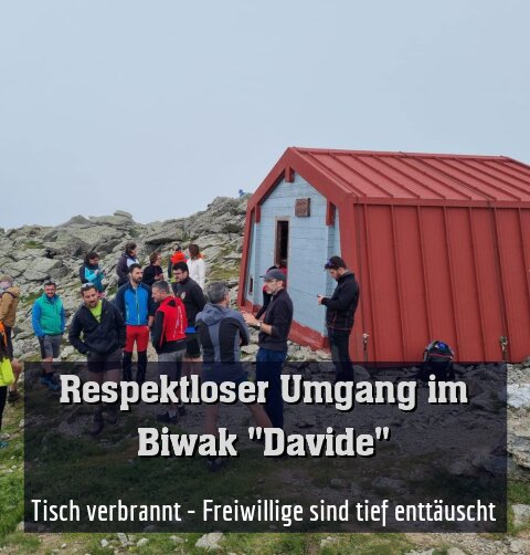 Tisch verbrannt - Freiwillige sind tief enttäuscht