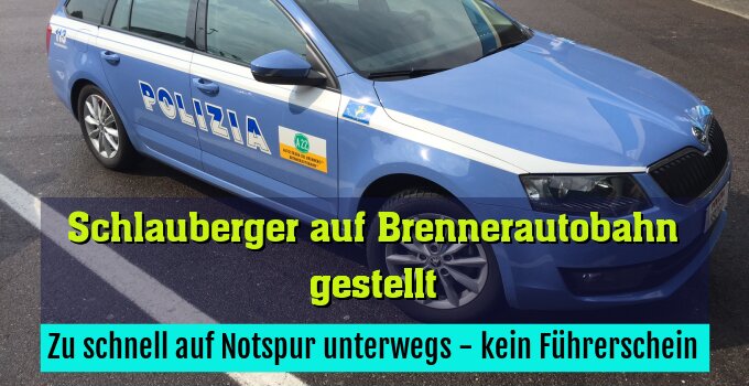 Zu schnell auf Notspur unterwegs - kein Führerschein