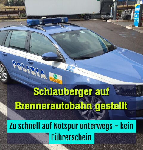 Zu schnell auf Notspur unterwegs - kein Führerschein