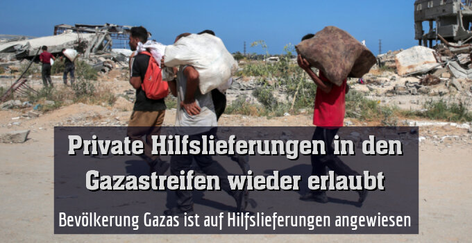 Bevölkerung Gazas ist auf Hilfslieferungen angewiesen