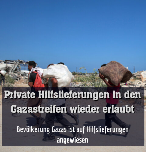 Bevölkerung Gazas ist auf Hilfslieferungen angewiesen