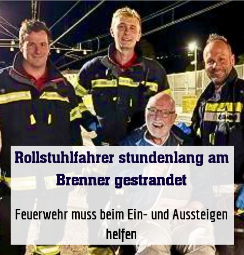 Feuerwehr muss beim Ein- und Aussteigen helfen