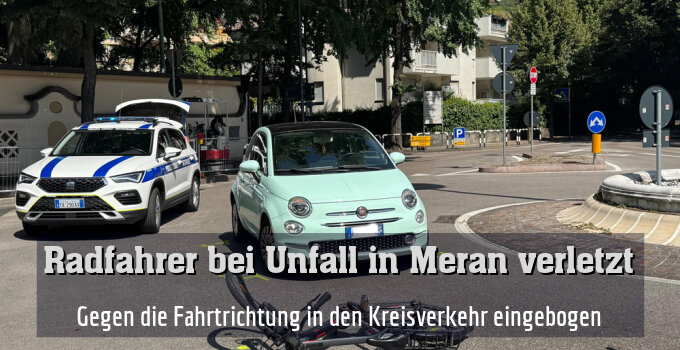 Gegen die Fahrtrichtung in den Kreisverkehr eingebogen