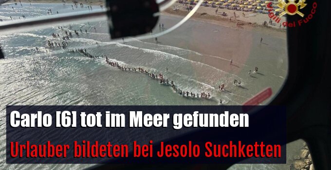 Urlauber bildeten bei Jesolo Suchketten