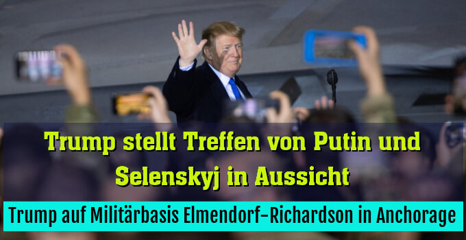 Trump auf Militärbasis Elmendorf-Richardson in Anchorage (Archivbild)