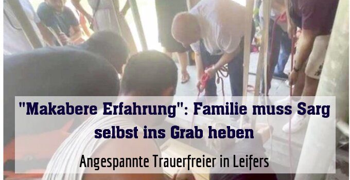 Angespannte Trauerfreier in Leifers