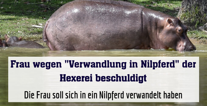 Die Frau soll sich in ein Nilpferd verwandelt haben